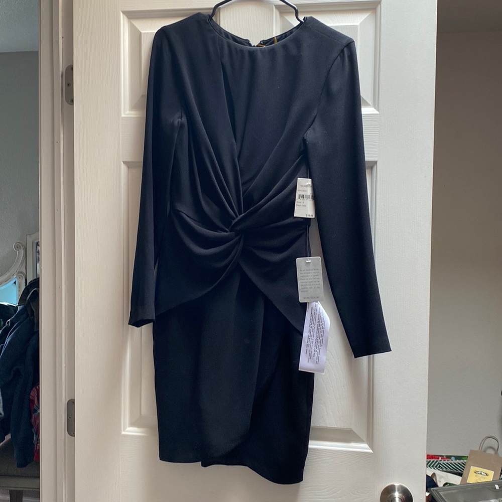 Black dress the population long sleeve dress brand new with tags size small